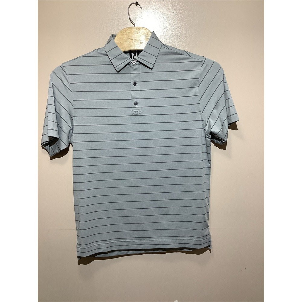 FJ Footjoy Sz. Medium Striped Golf Performance Polo‎ Shirt M
